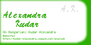 alexandra kudar business card